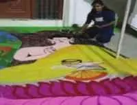 वाशीमच्या बुद्ध पौर्णिमा उत्सवात मयुरी सावळेच्या रांगोळी शिल्पाने सर्वांना मोहित केले
