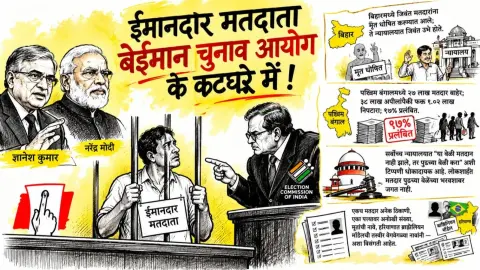 Imaandar Voter Katghare Mein Beimaan Election Commission Sawaal Mein