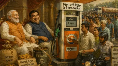 Milawati Petrol Bechne Ka Corporate Khel Modi aur Nitin Gadkar