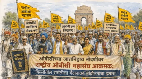 OBCnsathi Swatantra Rakaana Naahich Jatinhi Janagananechya Paddhatyavar Rashtriya OBC Mahasanghacha Aakshep