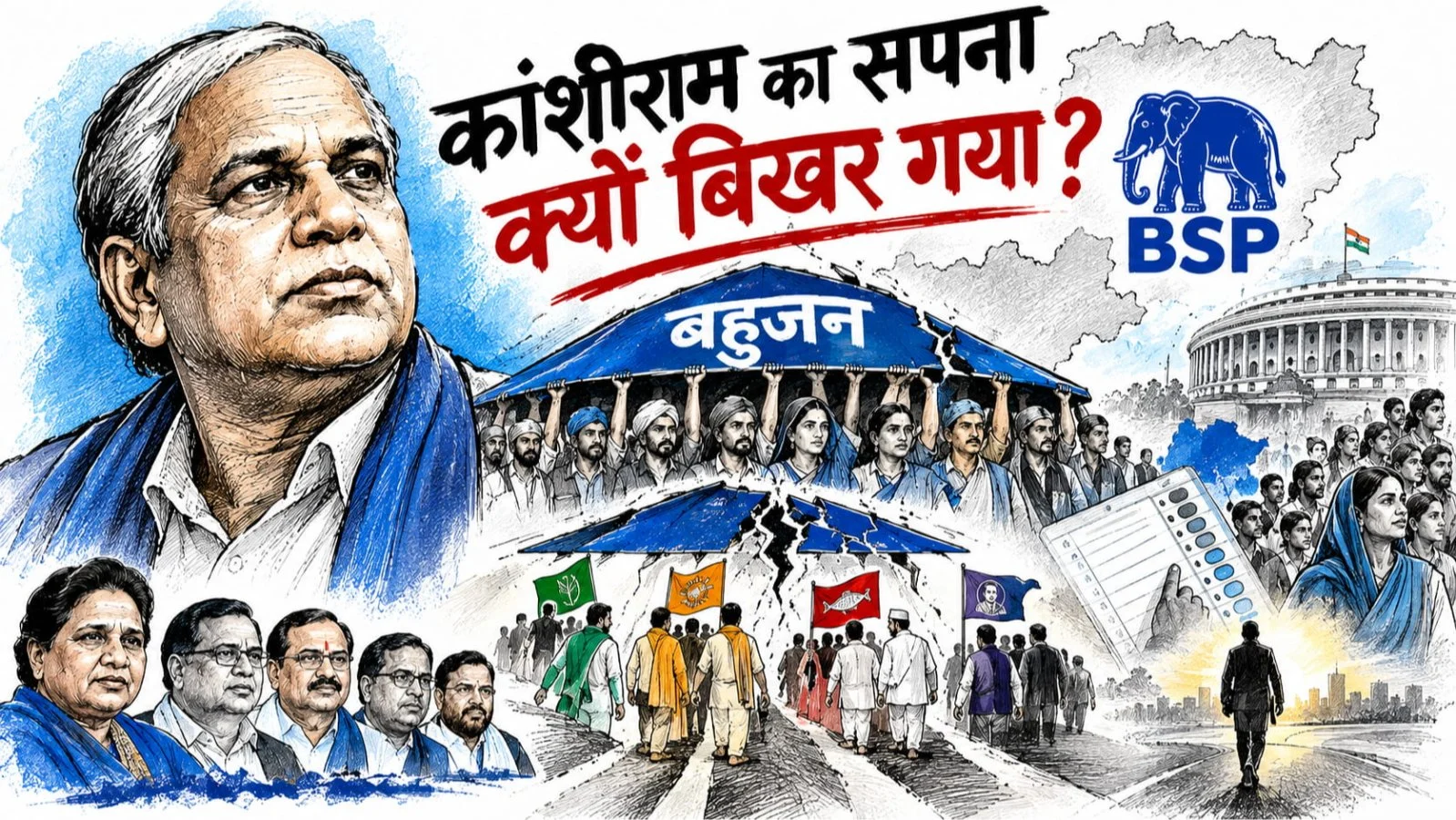 Bahujan se Jatiyon ke Kunbe Tak Kanshiram ka Sapna Kyun Toot Gaya Bahujan se Jatiyon ke Kunbe Tak Kanshiram ka Sapna Kyun Toot Gaya