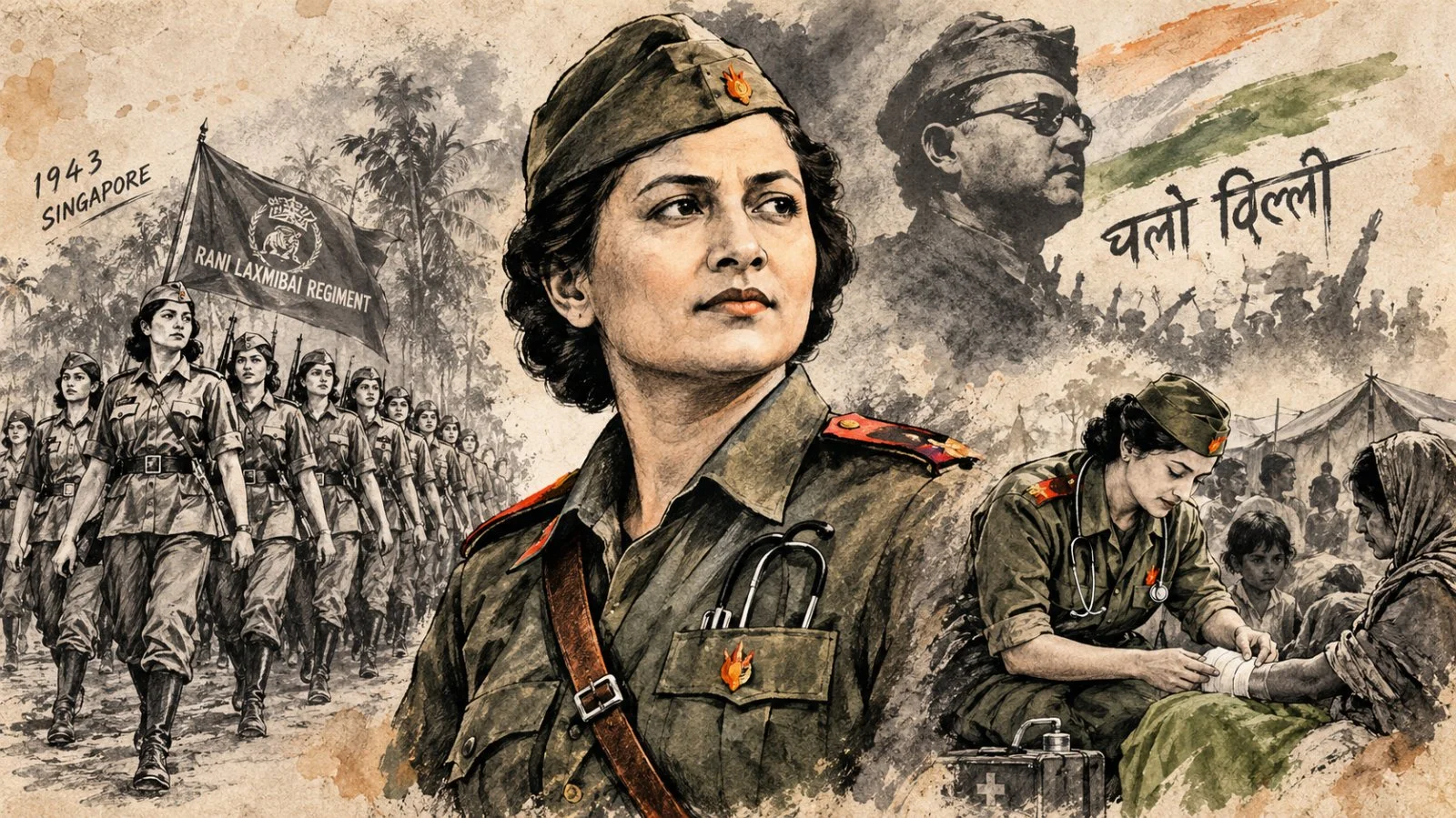 Captain Dr Lakshmi Sahgal Azad Hind Senechya Rani Lakshmibai Armychya Pramukh – Vinamra Abhivadan Captain Dr Lakshmi Sahgal Azad Hind Senechya Rani Lakshmibai Armychya Pramukh – Vinamra Abhivadan