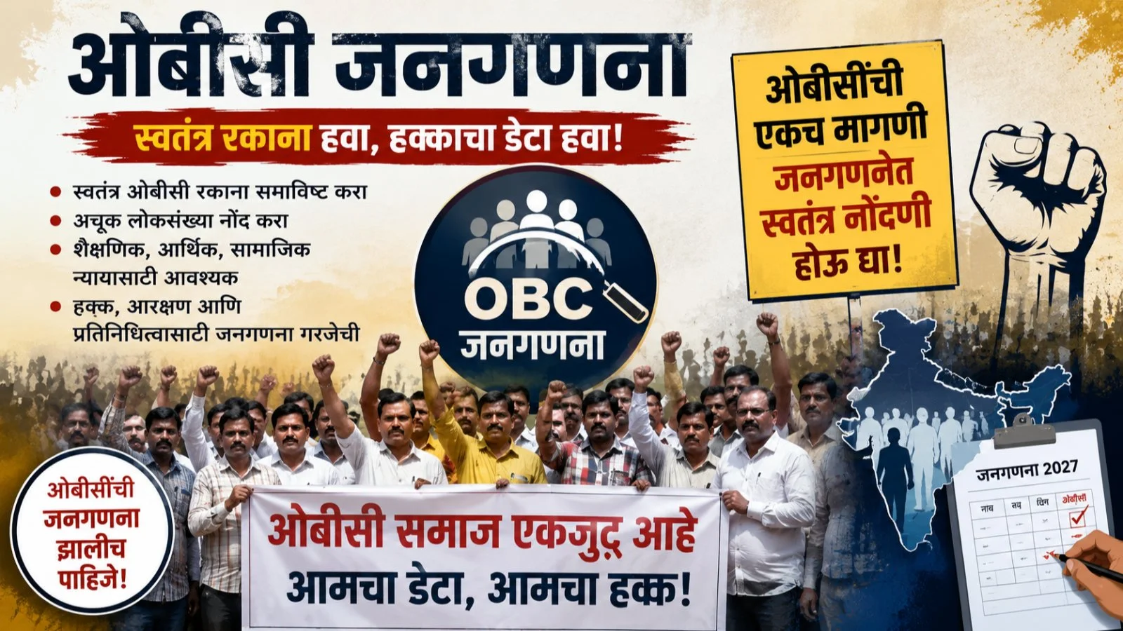 Include OBC Category in Census 2027 OBC Community Leaders Demand