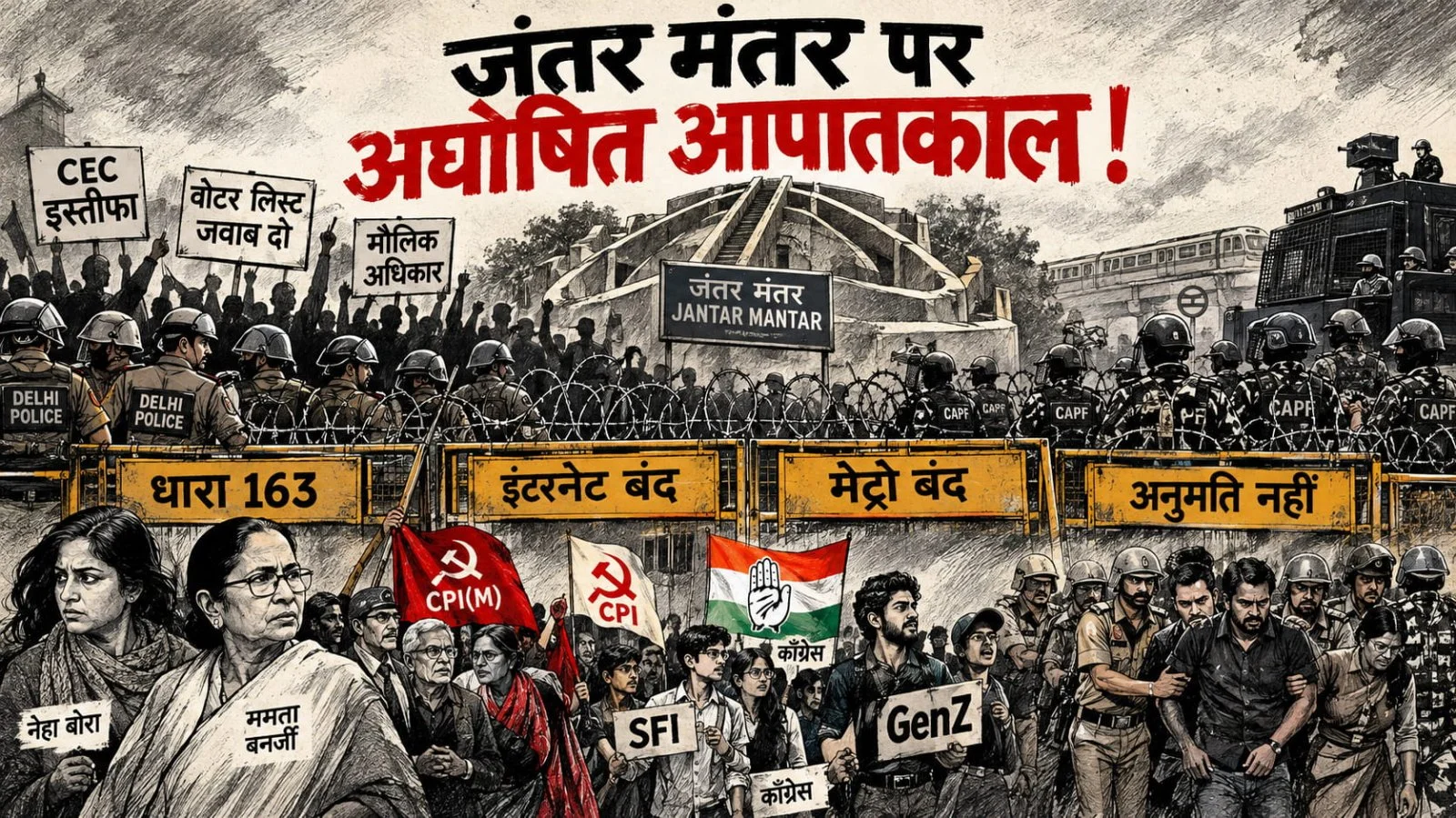Jantar Mantar Protest Under Pressure copy Jantar Mantar Protest Under Pressure copy