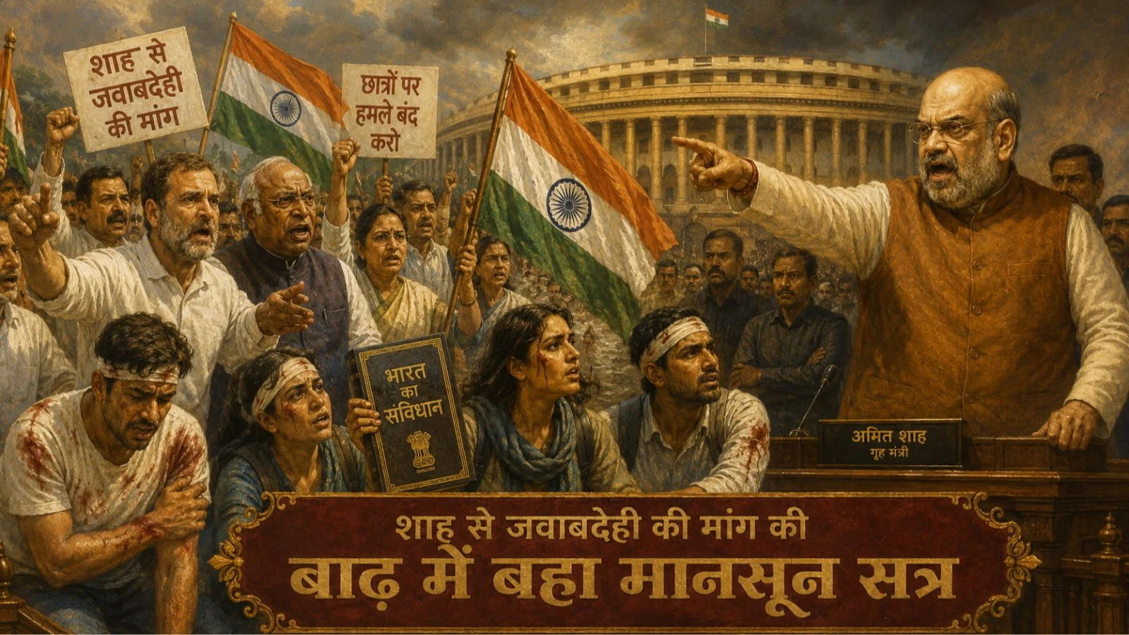 Students Par Goli Chalwaane Ka Aarop BJP Aur Amit Shah Se Jawab Maang Raha Vipaksh
